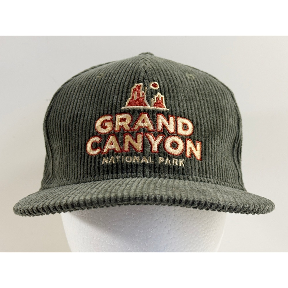 H3 Headwear Grand Canyon National Park Hat Mens OSFM Green Corduroy Snapback